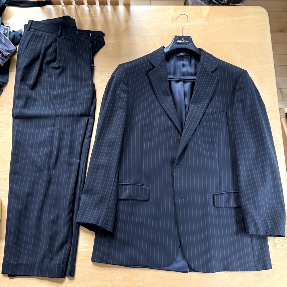 Brooks Brothers Deep Charcoal Pinstripe Suit